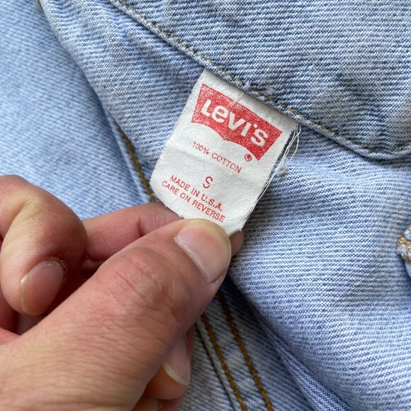 Vintage 1980's Levi's Denim Jacket Trucker Type III Men's Small Light Wash USA - Picture 8 of 9